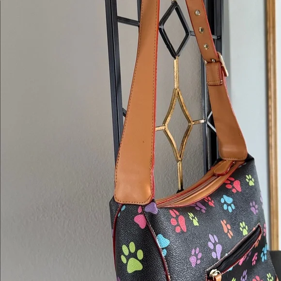Colorful Paw Print Shoulder Bag - Picture 8 of 12